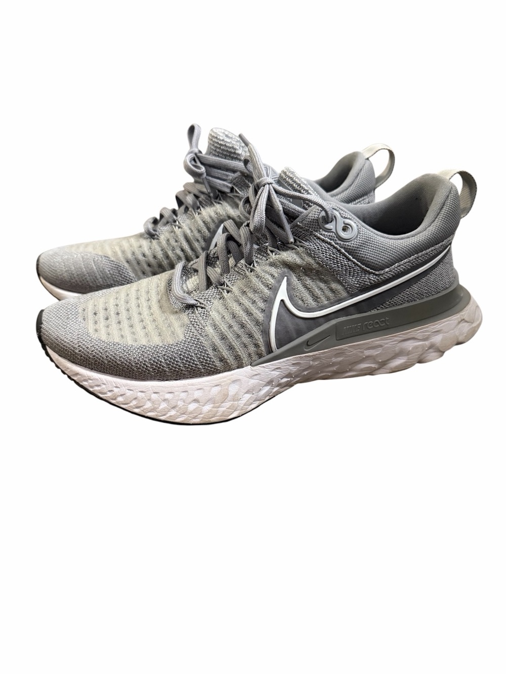 Nike Women's Light Grey React Knit Running Shoes